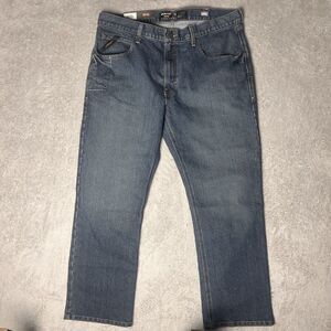 ARIAT Rebar M4 Boot Cut Jeans NWT Size 38x30 Men's Blue Denim Workwear Relaxed￼